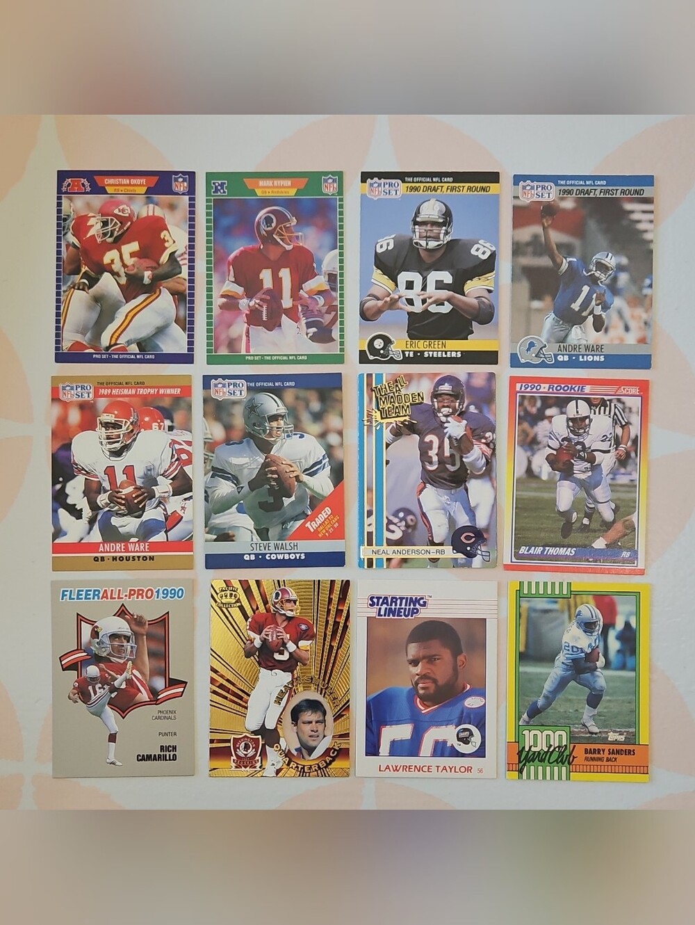Vintage Football Trading Card Lot - Multicolor Collection